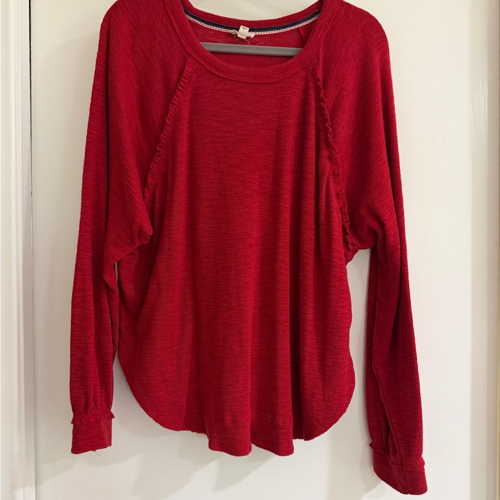 Pilcro Rich Red Long Sleeve Top M